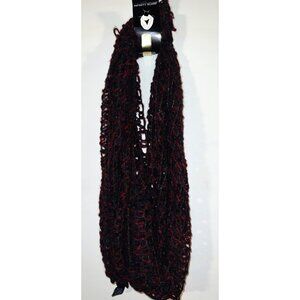 New Knit Infinity Scarf Black & Red Acrylic Polyester Blend One Size